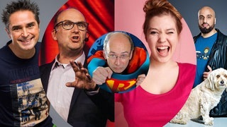 Müller & Friends beim SWR3 Comedy Festival 2020: Andreas Müller, Stefan Reusch, Roberto Capitoni, Fee Brembeck, Abdelkarim (Foto: SWR3) Müller & Friends beim SWR3 Comedy Festival 2020: Andreas Müller, Stefan Reusch, Roberto Capitoni, Fee Brembeck, Abdelkarim