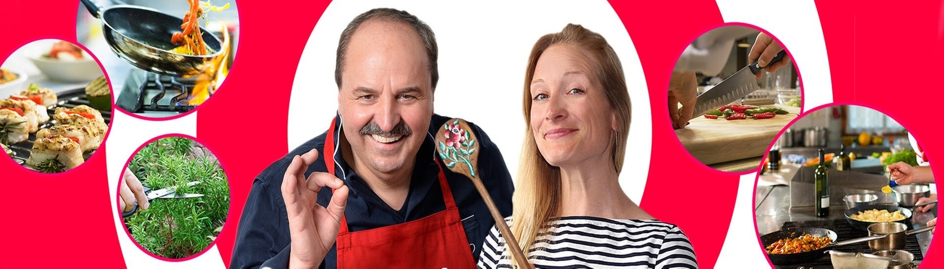 Johann Lafer und Sabrina Kemmer beim Koch-Coaching für SWR3 (Foto: SWR3, Colourbox)