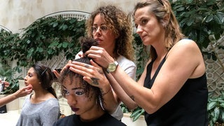 Backstage vor der Fashionweek Show von Anja Gockel (Foto: SWR3) Backstage vor der Fashionweek Show von Anja Gockel