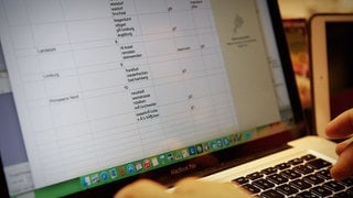 Er nimmt es ernst. Ein wildes Tabellensystem soll Bernhard helfen. (Foto: SWR3) Er nimmt es ernst. Ein wildes Tabellensystem soll Bernhard helfen.