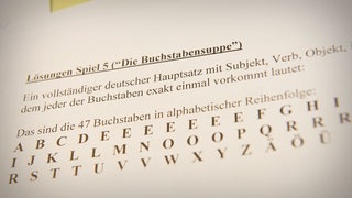 Jeder Buchstabe bitte nur einmal. (Foto: SWR3) Jeder Buchstabe bitte nur einmal.