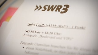 Kein Spiel ohne Anleitung. (Foto: SWR3) Kein Spiel ohne Anleitung.
