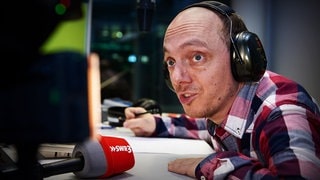 Hoecker beim Radio-Duell 2013 (Foto: SWR3) Hoecker beim Radio-Duell 2013