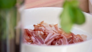 Der Bacon für den Zwischengang.