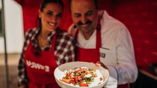 Johann und Sally beim großen SWR3 Grillen. (Foto: SWR, Niko Neithardt) Johann und Sally beim großen SWR3 Grillen.