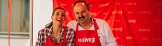 Sally und Johann beim großen SWR3 Grillen. Die beiden kennen sich schon lange und verstehen sich gut!