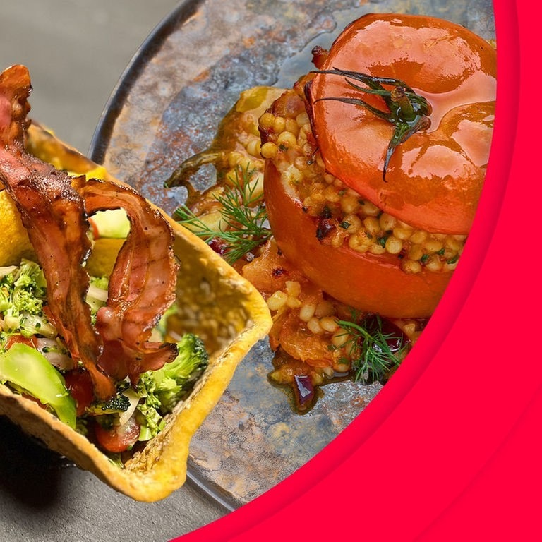 Gegrillter Salat im Knusperkasten und gefüllte Tomaten mit Perl-Couscous (Foto: SWR3)