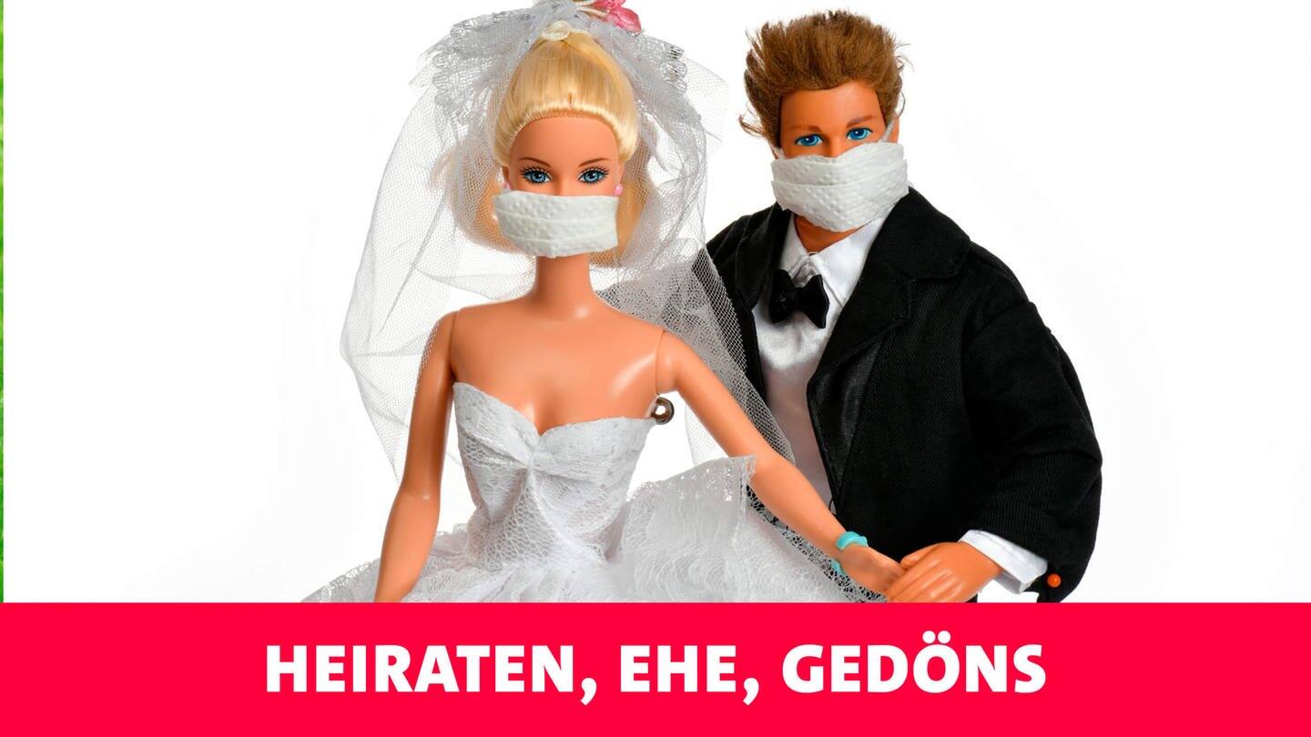 Hochzeit von Barbie und Ken mit Mundschutz (Foto: picture-alliance / Reportdienste, Weber/ Eibner-Pressefoto)