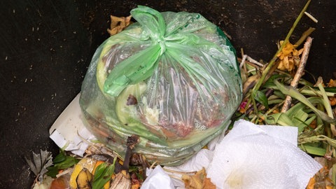 Biomülltüten besser nicht in den Biomüll werfen (Foto: dpa Bildfunk, Picture Alliance)