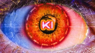 FOTOMONTAGE, Auge mit Künstliche Intelligenz