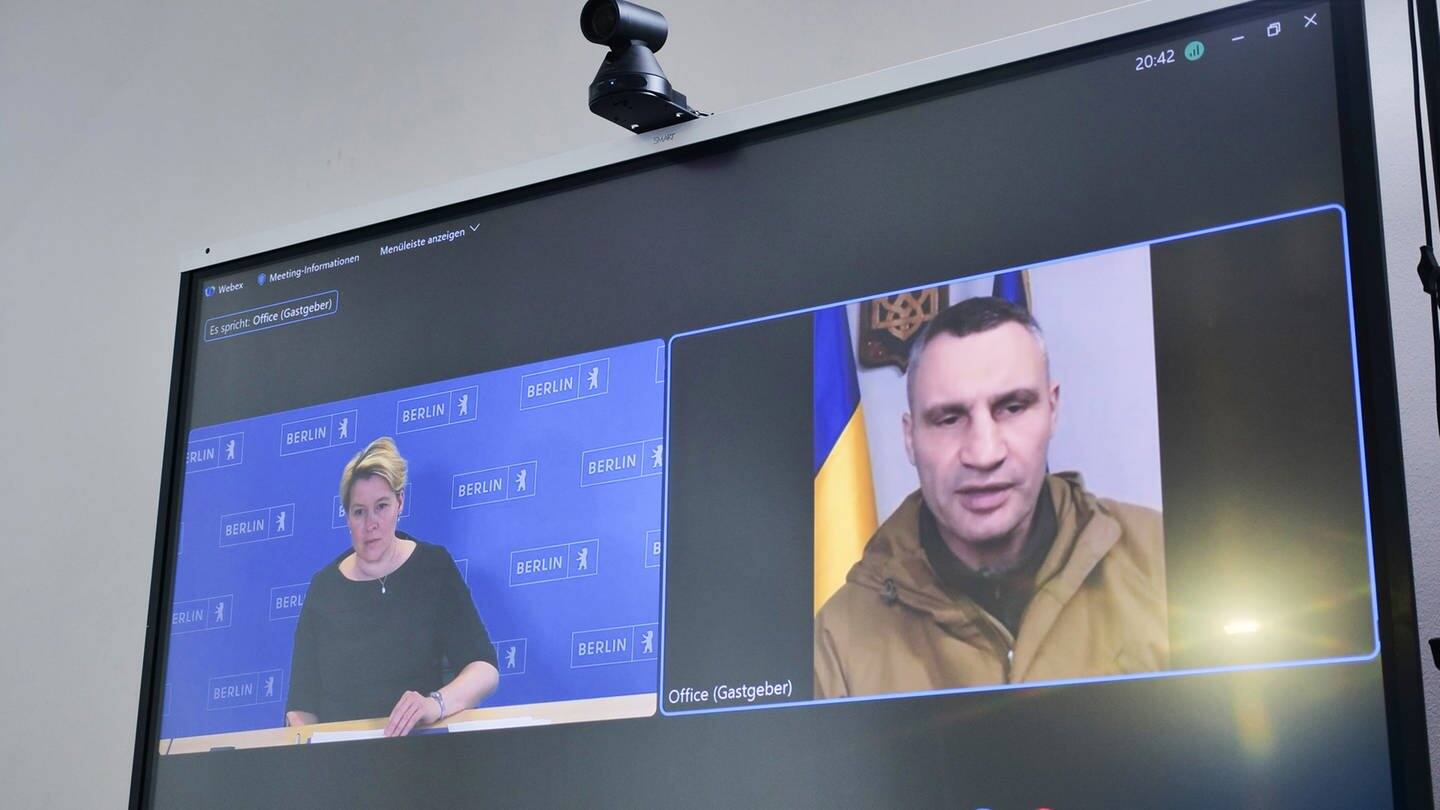 Giffey in Videokonferenz mit vermeintlichem Klitschko (Foto: picture-alliance / Reportdienste, picture-alliance)