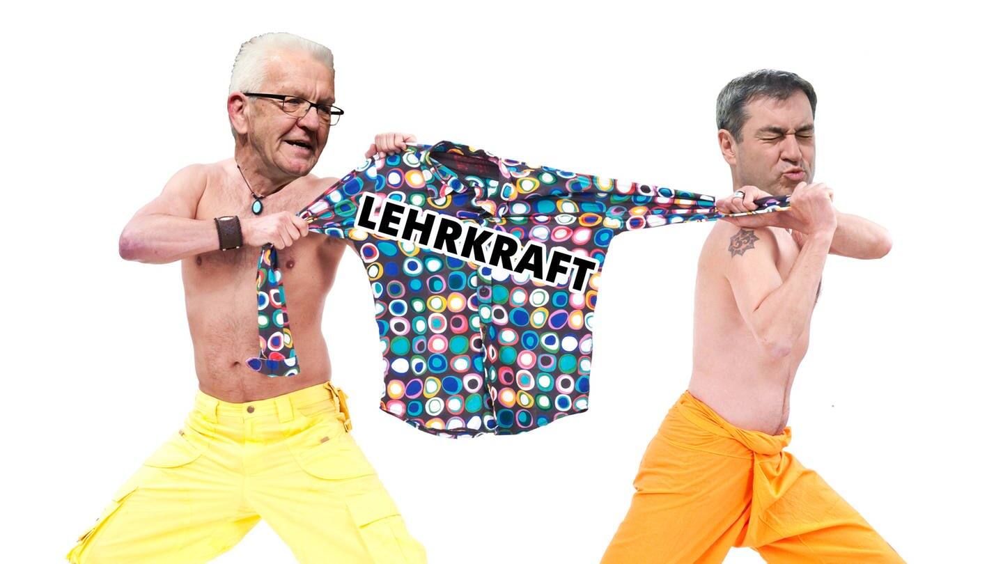 Kretschmann und Söder streiten sich um Lehrkräfte (Foto: picture-alliance / Reportdienste, Uli Deck / Sonja Krebs / Sven Simon)