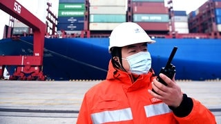 Chinesischer Hafenarbeiter