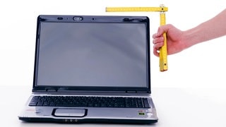 Laptop wird abgemessen