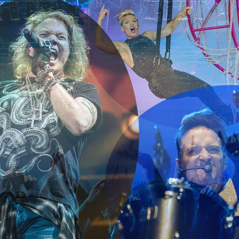 Adele, Kurt Cobain, Bela B, ACDC, Pink bei Konzerten (Foto: Adobe Stock/m.mphoto, picture-alliance/dpa)