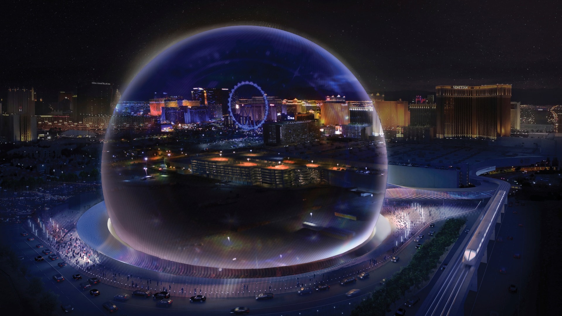 Foto: picture-alliance / Reportdienste, Picture Alliance Die The Sphere Konzerthalle in Las Vegas (Foto: picture-alliance / Reportdienste, Picture Alliance)