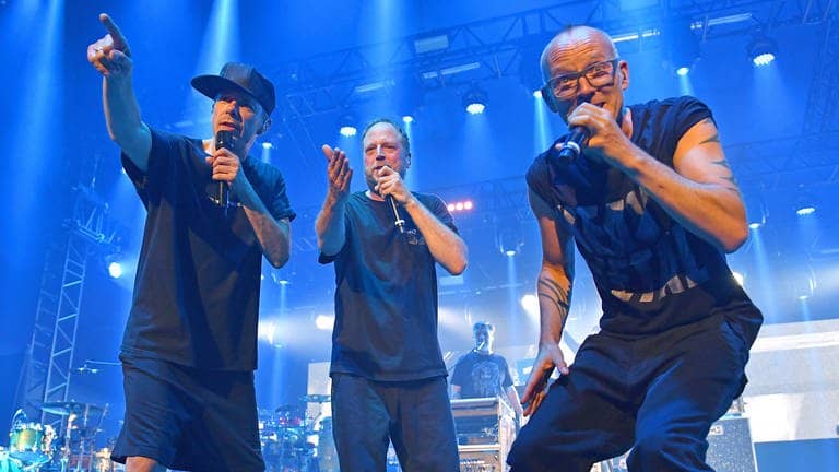 Die Hip-Hop-Band die Fantastischen Vier bei einem Live-Konzert, 2023 treten sie beim Würth Open Air auf (Foto: picture-alliance / Reportdienste, Picture Alliance)