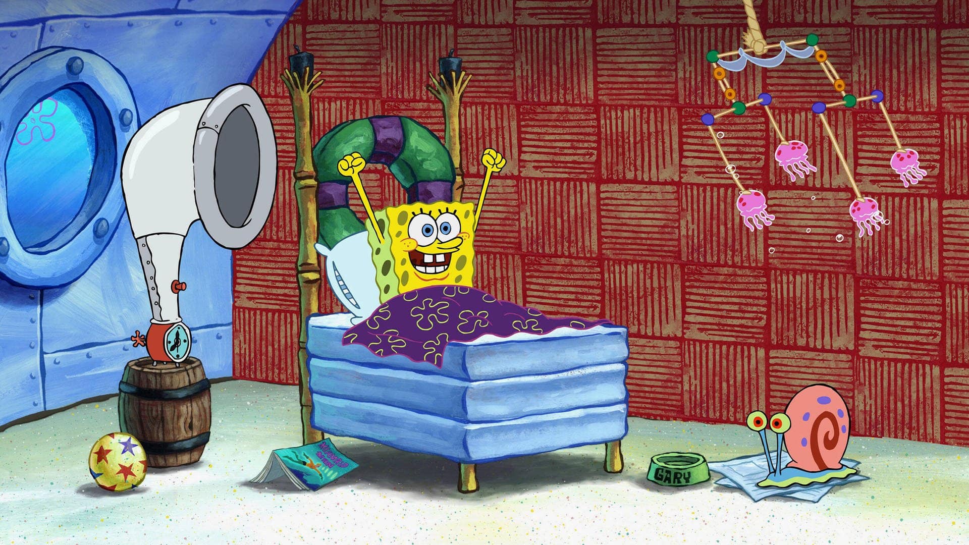 Spongebob Schwammkopf sitzt im Bett (Foto: IMAGO, Allstar)