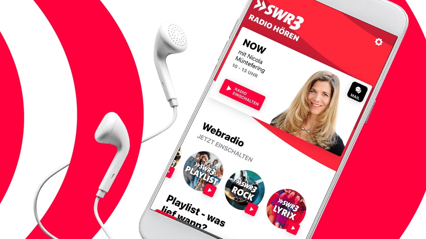 SWR3 App mit Kopfhörern (Foto: SWR3)