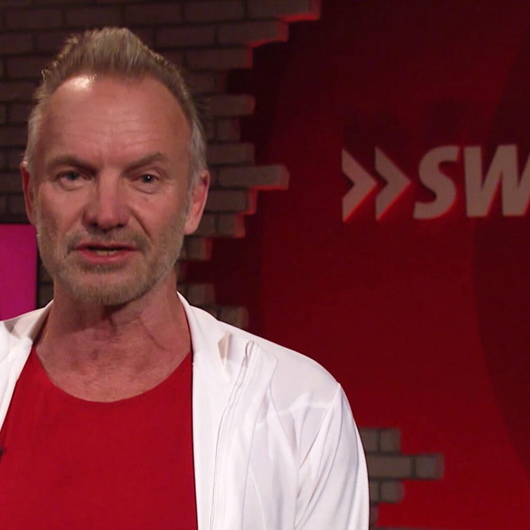 Sting im SWR3-Studio - Glückwunsch zum 25. New Pop Festival (Foto: SWR3)