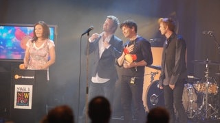 Die Band a-ha erhält den Pioneer of Pop Award beim SWR3 New Pop Festival 2009. (Foto: SWR3) Die Band a-ha erhält den Pioneer of Pop Award beim SWR3 New Pop Festival 2009.