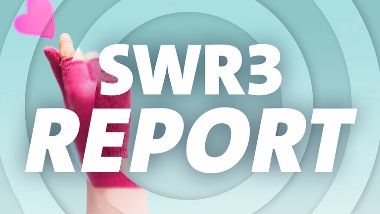 Finger zeigen auf ein gemaltes Herz – Symbol für K-Pop, mit Text überschrieben: SWR3 Report