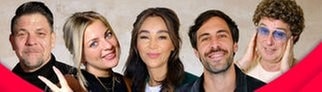 Tim Mälzer, Laura Larsson, Verona Pooth, Max Giesinger und Atze Schröder in einer Collage