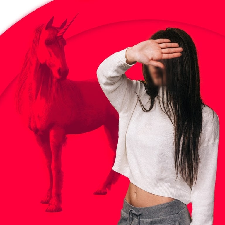 Tara vor einem Einhorn (Foto: SWR3)
