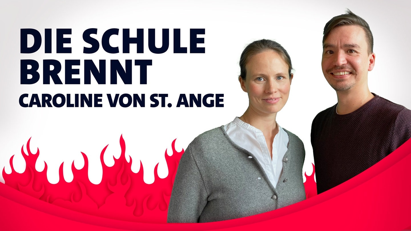 Foto: SWR3 Caroline von St. Ange und Bob Blume vor Flammen (Foto: SWR3)
