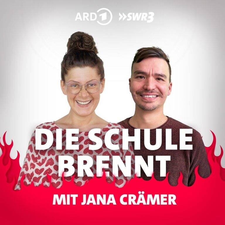 Jana Crämer und Bob Blume vor Flammen (Foto: SWR3)