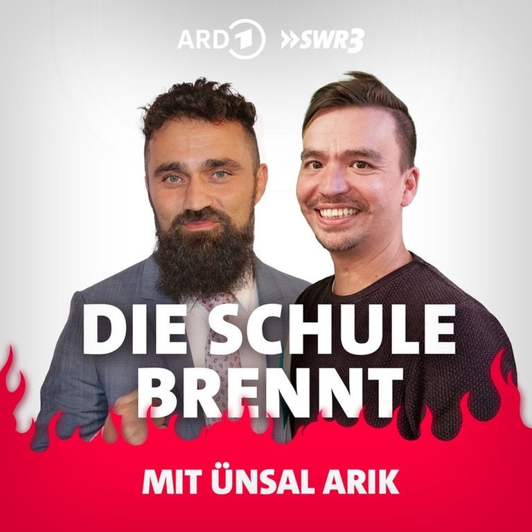 Ünsal Arik und Bob Blume vor Flammen (Foto: SWR3)