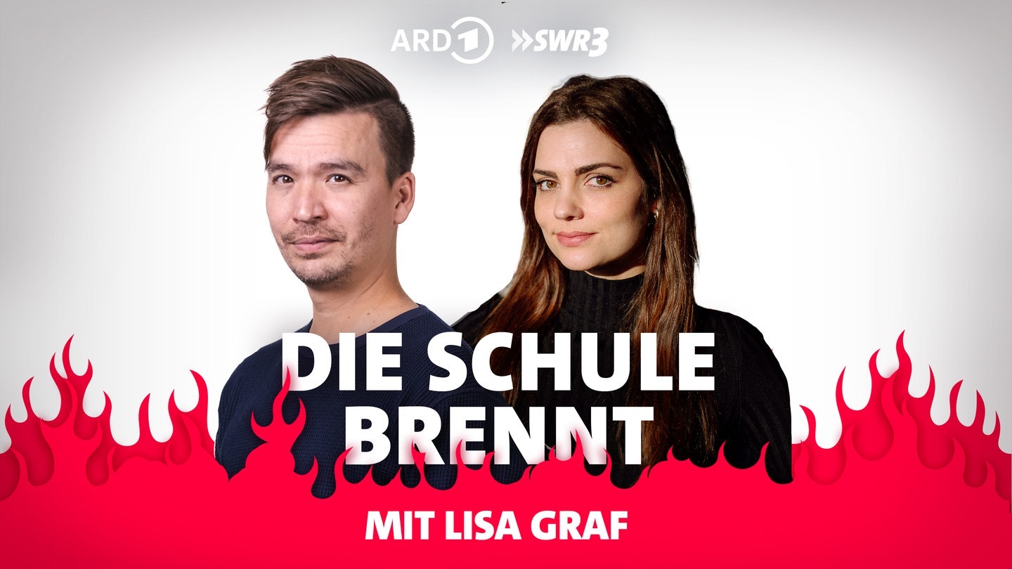 Foto: SWR3 Lisa Graf und Bob Blume vor Flammen (Foto: SWR3)