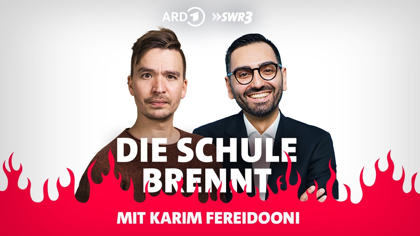 Foto: SWR Karim Fereidooni und Bob Blume vor Flammen (Foto: SWR)