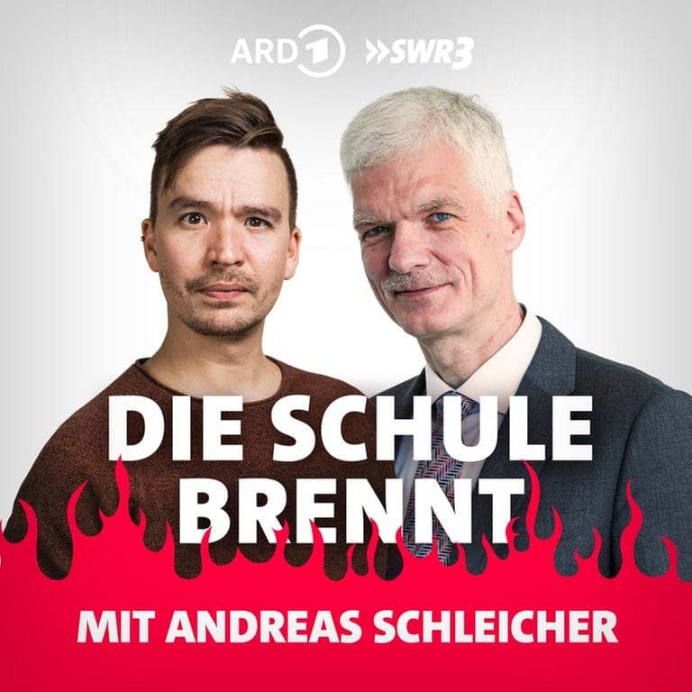 Andreas Schleicher und Bob Blume vor Flammen (Foto: SWR3)