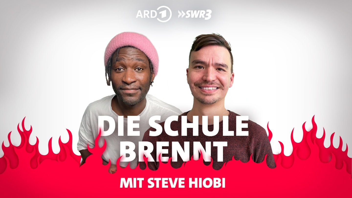 Foto: SWR3 Bob Blume und Steve Hiobi vor Flammen (Foto: SWR3)