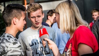 Rea Garvey in der Maximilian-Lutz-Realschule in Besigheim (Foto: SWR3) Rea Garvey in der Maximilian-Lutz-Realschule in Besigheim