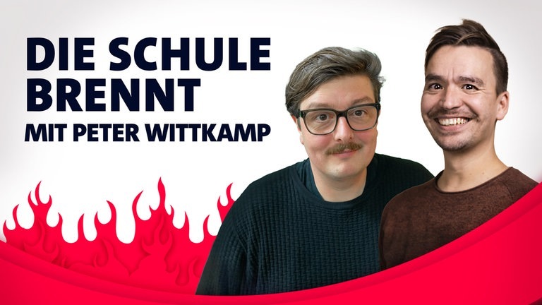 Peter Wittkamp und Bob Blume vor Flammen (Foto: SWR3)