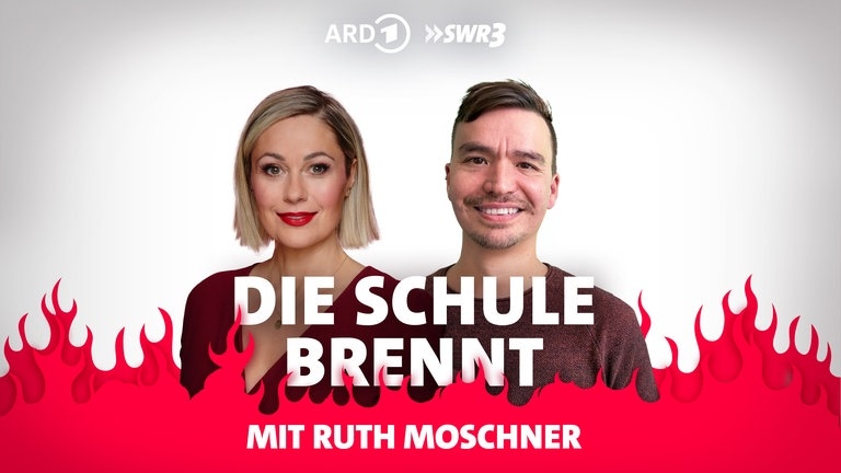 Ruth Moschner und Bob Blume vor Flammen (Foto: SWR3)