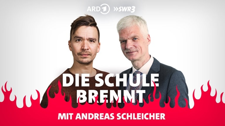 Andreas Schleicher und Bob Blume vor Flammen