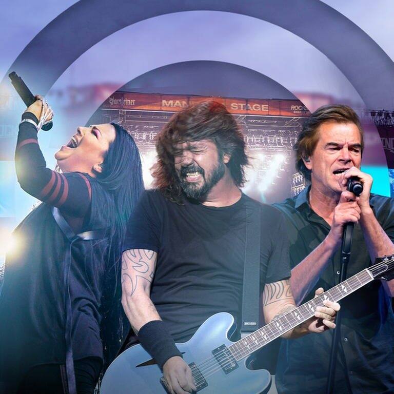Die Foo Fighters, Die Toten Hosen und Evanesence bei Rock am Ring 2023. (Foto: IMAGO, IMAGO / Matrix/IMAGO / Bildagentur Monn/IMAGO / MediaPunch|Montage: SWR3)
