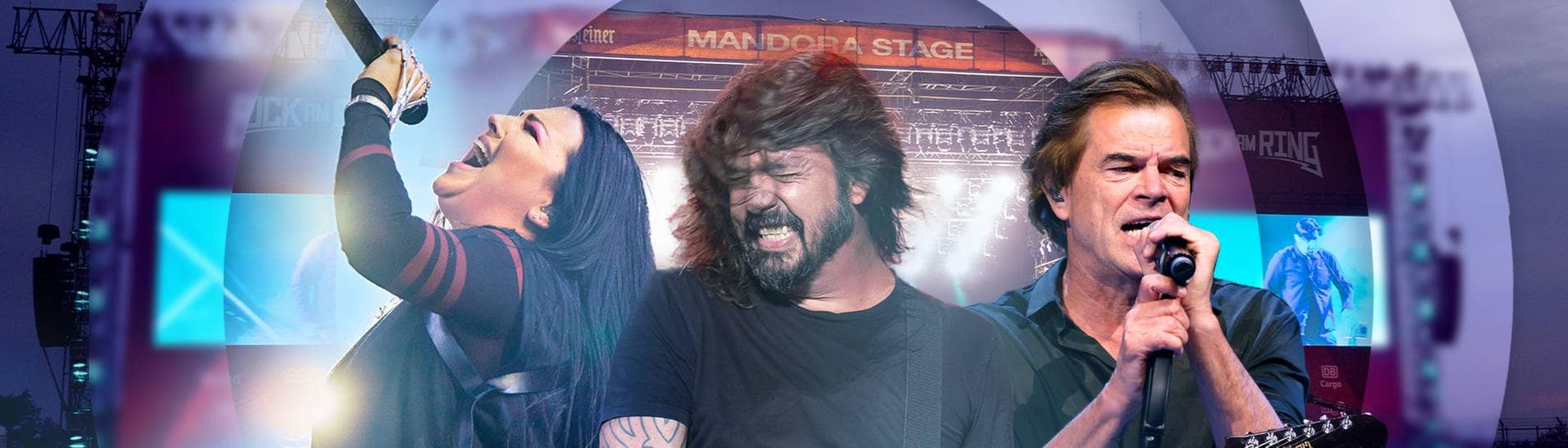 Die Foo Fighters, Die Toten Hosen und Evanesence bei Rock am Ring 2023. (Foto: IMAGO, IMAGO / Matrix/IMAGO / Bildagentur Monn/IMAGO / MediaPunch|Montage: SWR3)