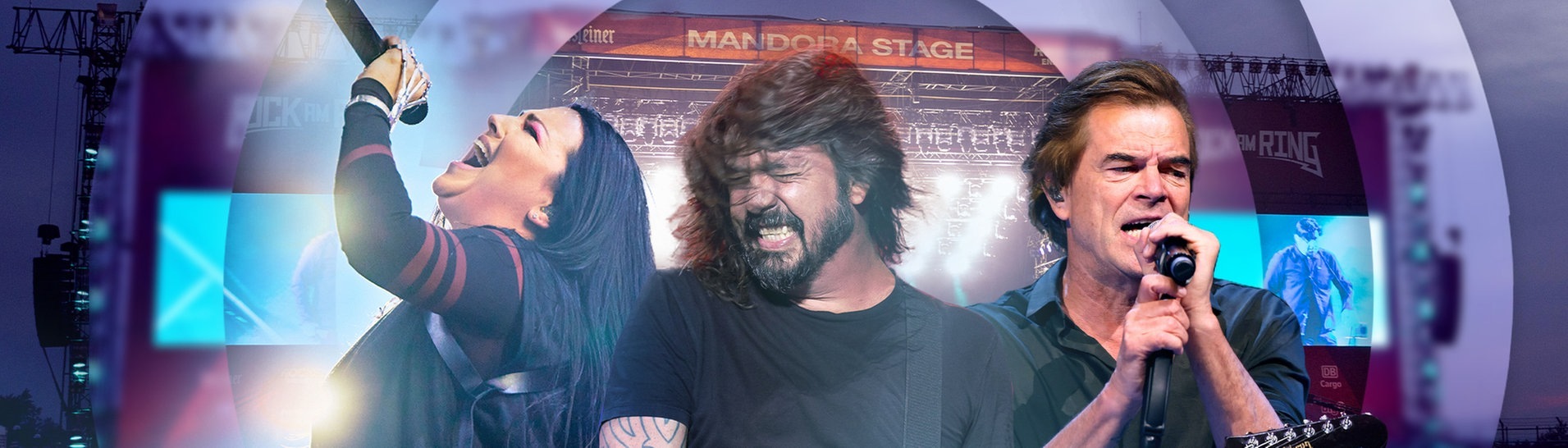 Die Foo Fighters, Die Toten Hosen und Evanesence bei Rock am Ring 2023. (Foto: IMAGO, IMAGO / Matrix/IMAGO / Bildagentur Monn/IMAGO / MediaPunch|Montage: SWR3)