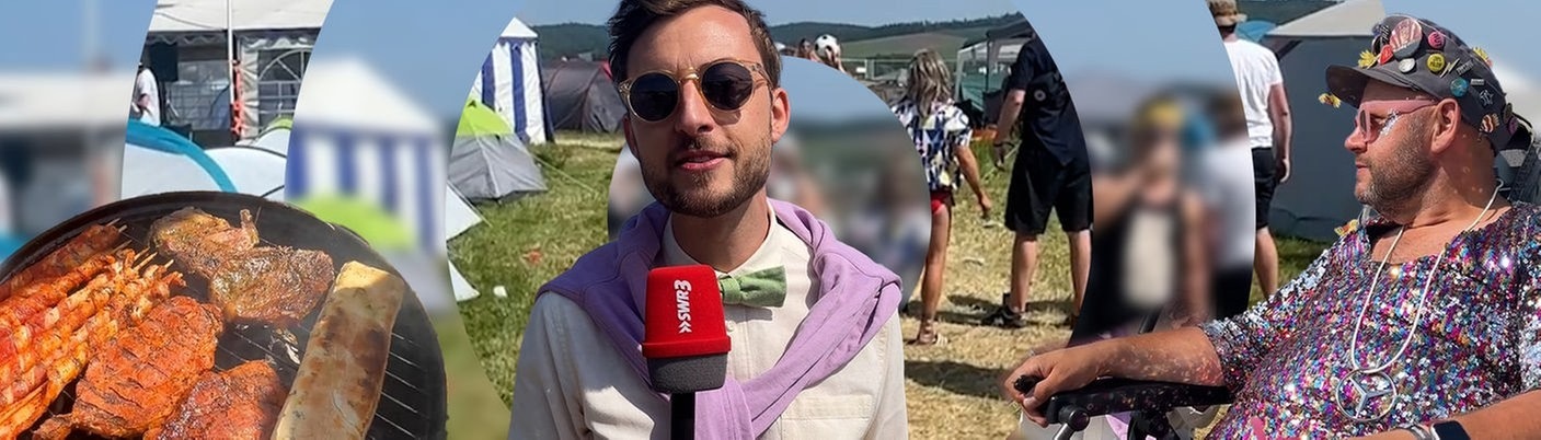 SWR3-Moderator Constantin Zöller interviewt Besucher bei Rock am Ring. (Foto: SWR3)