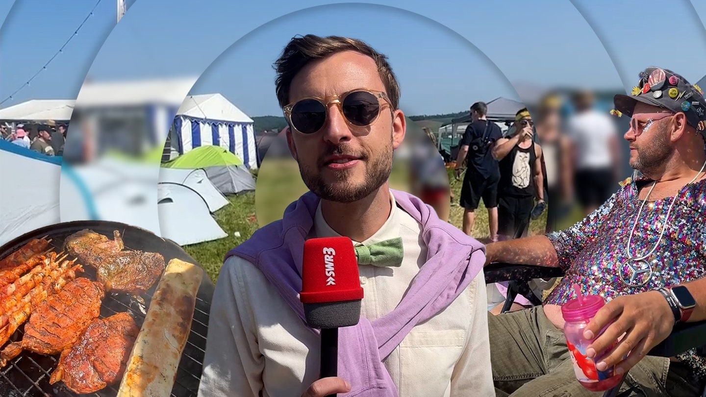 SWR3-Moderator Constantin Zöller interviewt Besucher bei Rock am Ring. (Foto: SWR3)