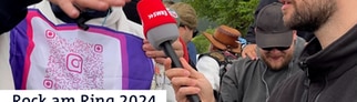 Felix aus dem SWR3 Team interviewt Yannick – den „Bier-Papst“ – über den Schweigefuchs auf dem Camping-Gelände von Rock am Ring 2025.
