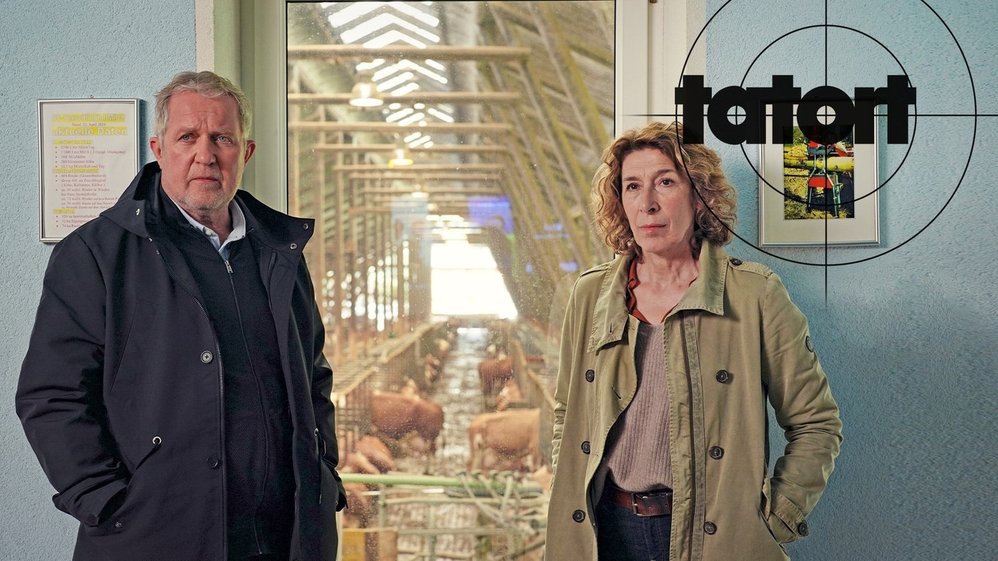 Die kommissare vor einem Kuhstall (Foto: ard-foto s2-intern/extern, ARD Degeto/ORF/Prisma Film / Petro Domenigg)