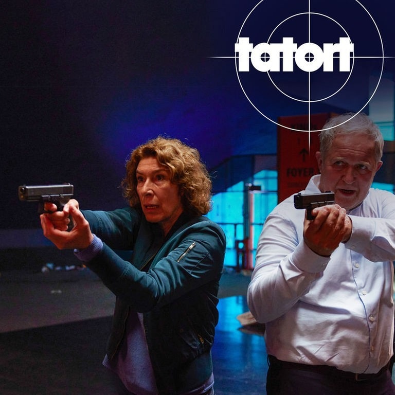 Tatort-Kritik Wien: Die Kommissare Fellner und Eisner richten beide ihre Waffen auf ein Ziel. Szene aus der neuen Tatort-Folge „Azra“. (Foto: ard-foto s2-intern/extern)