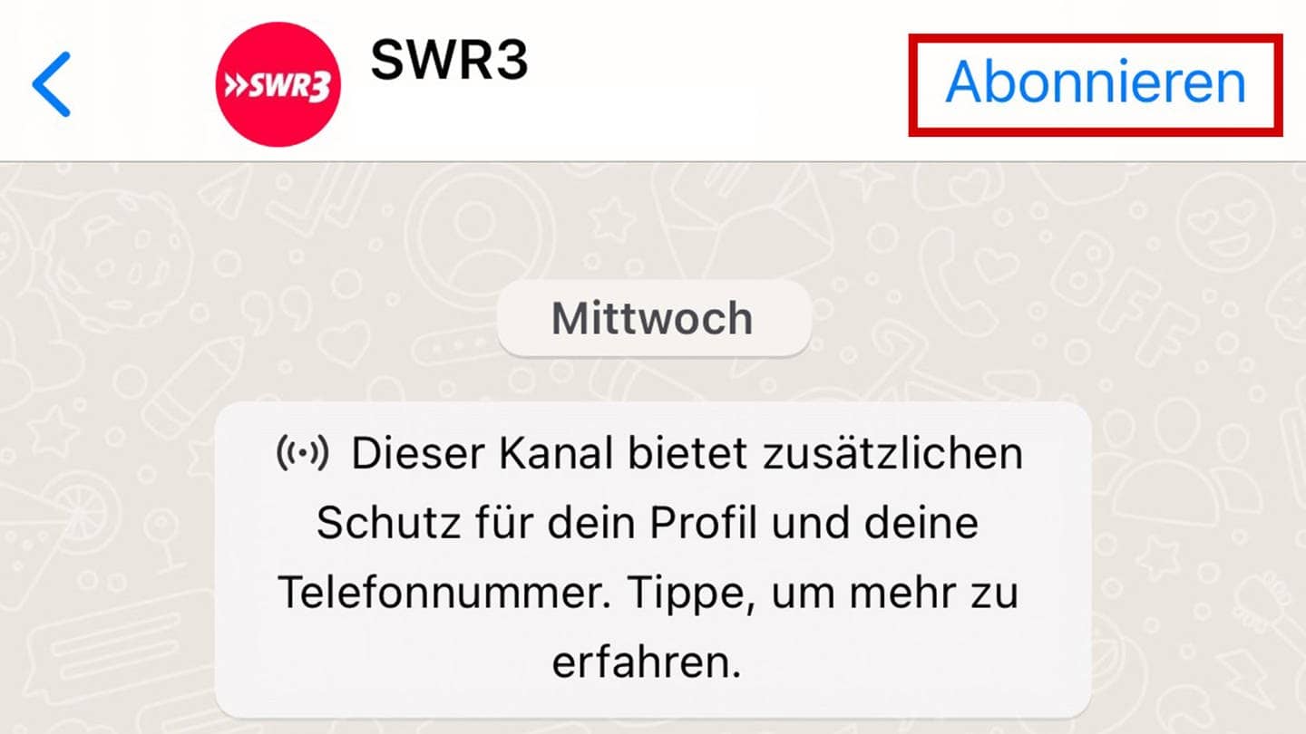 Der Whatsapp-Kanal von SWR3 (Foto: SWR3)
