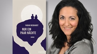 Barabara Lampridou stellt ihren Buchtipps beim SWR3-Lesetag 2023 vor: Nur ein paar Nächte (Foto: SWR3, Buchcover: Haymon Verlag // Foto von Barbara Lampridou: SWR3) Barabara Lampridou stellt ihren Buchtipps beim SWR3-Lesetag 2023 vor: Nur ein paar Nächte