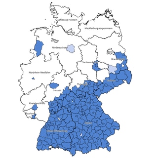 Karte der FSME Risikogebiete in Deutschland. Ab wann lohnt sich eine Impfung gegen Zecken? (Foto: Robert-Koch-Institut) Karte der FSME Risikogebiete in Deutschland. Ab wann lohnt sich eine Impfung gegen Zecken?